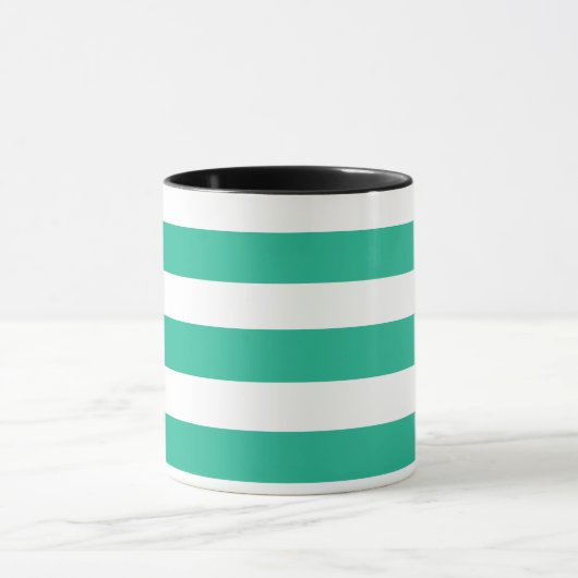 Mug Bandes de transats vert et blanc (Centre)
