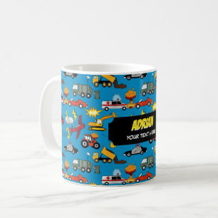 Mug Bandes dessinées Camions Rétro Voitures Véhicules