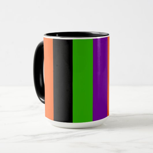 Mug Bandes d'Halloween aux couleurs classiques (Devant gauche)