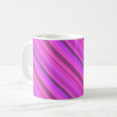 Mug Bandes diagonales roses (Devant gauche)