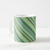 Mug Bandes diagonales vert olive (Devant gauche)
