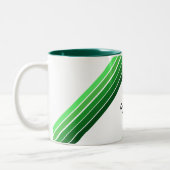 Mug - Bandes diagonales vertes avec nom (Gauche)