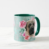 Mug Bandes d'illustration de l'aquarelle Mastiff Dog (Devant droit)