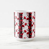 Mug Bandes d'oeillets florales rouges noirs personnali (Centre)