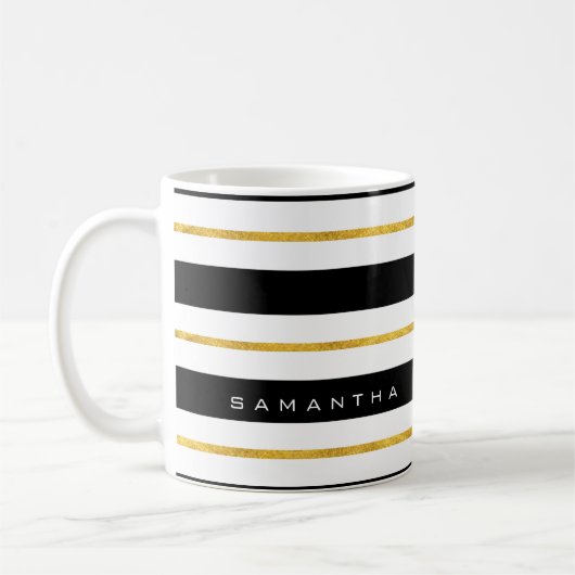 Mug Bandes d'or et de noir (Gauche)