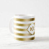 Mug Bandes d'or monogrammes Motif géométrique 2 (Devant gauche)