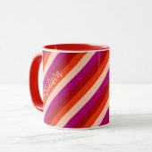 Mug Bandes estivales diagonales vibrantes (Devant gauche)