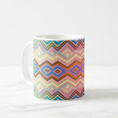 Mug Bandes et feuilles multicolores abstraites (Devant gauche)