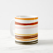 Mug Bandes géométriques, aquarelle orange (Devant gauche)