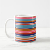 Mug Bandes horizontales bleu rose terre cuite rétro (Gauche)