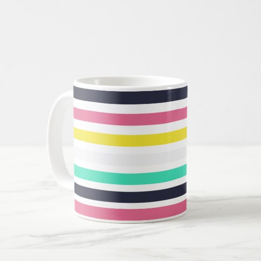 Mug Bandes horizontales colorées (Devant gauche)