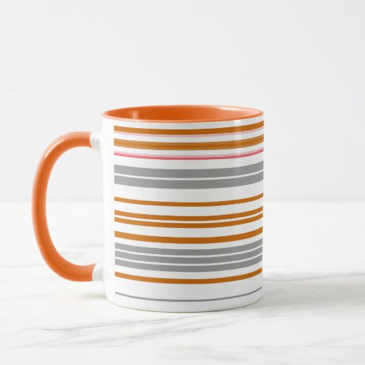 Mug Bandes marron gris mignonne (Gauche)
