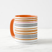 Mug Bandes marron gris mignonne (Devant gauche)