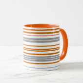 Mug Bandes marron gris mignonne (Devant droit)