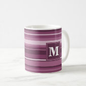 Mug Bandes mauve monogrammes (Devant droit)