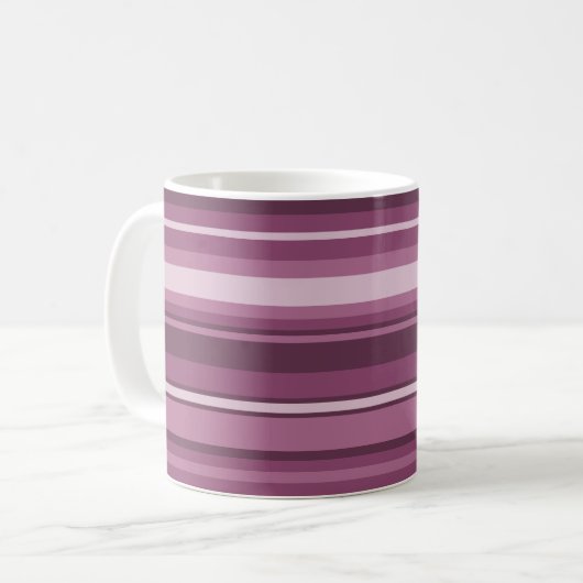 Mug Bandes mauve monogrammes (Devant gauche)