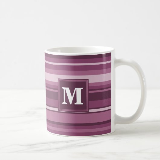 Mug Bandes mauve monogrammes (Droite)