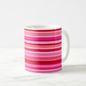Mug Bandes mélangées, Fuchsia, Maroon et rose (Devant droit)