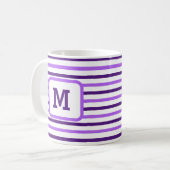Mug Bandes mignonnes pourpres personnalisées Blanc ini (Devant gauche)