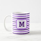 Mug Bandes mignonnes pourpres personnalisées Blanc ini (Gauche)