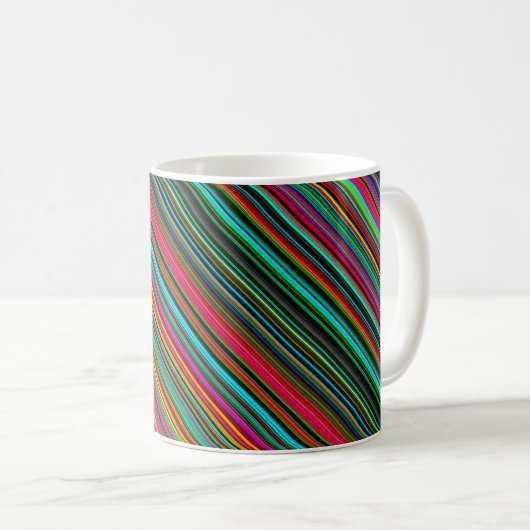Mug Bandes multicolores colorées (Devant droit)
