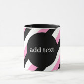 Mug Bandes noires, blanches et roses (Centre)