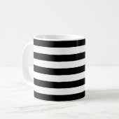 Mug Bandes noires et blanches, Gravées, Lignes, Votre (Devant gauche)
