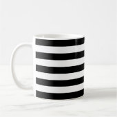Mug Bandes noires et blanches, Gravées, Lignes, Votre  (Gauche)