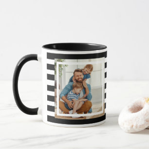 Mug Bandes noires et blanches minimales modernes 2 pho
