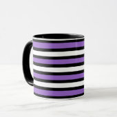 Mug Bandes noires, violettes et blanches (Devant gauche)