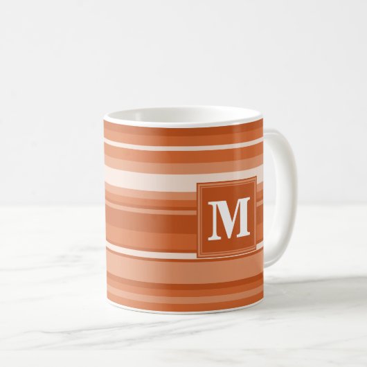 Mug Bandes orange monogrammes (Devant droit)