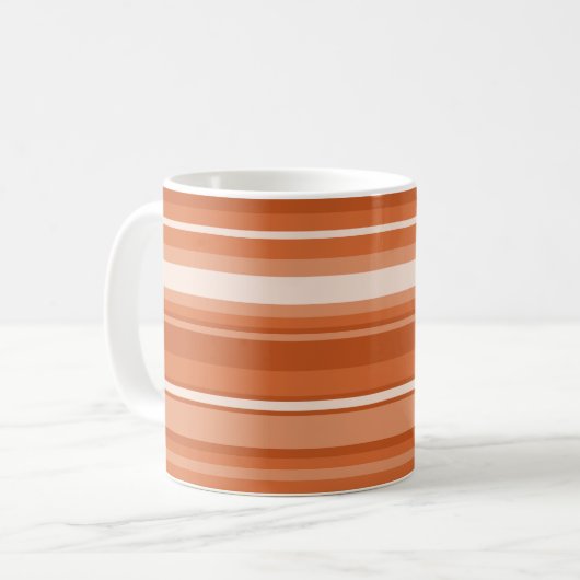 Mug Bandes orange monogrammes (Devant gauche)
