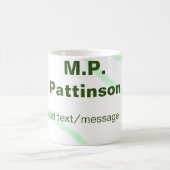Mug Bandes orange vertes ajouter le nom message texte (Centre)