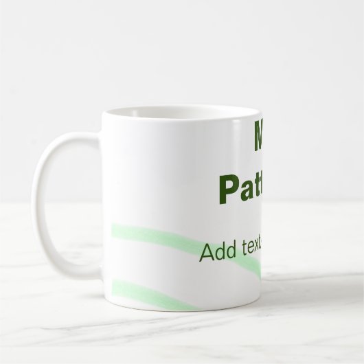Mug Bandes orange vertes ajouter le nom message texte (Gauche)