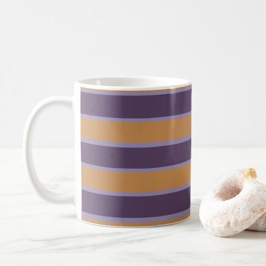 Mug Bandes orange violet (Avec donut)