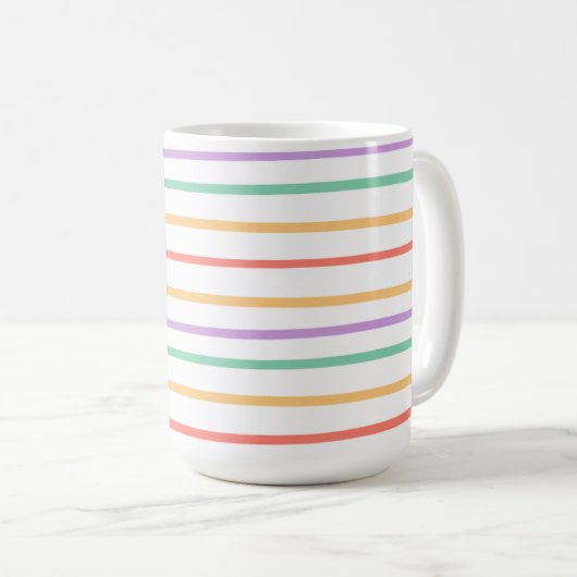Mug Bandes pastel. (Devant droit)