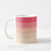 Mug Bandes pastel roses (Gauche)