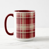 Mug Bandes Plaid Crème Rouge (Gauche)