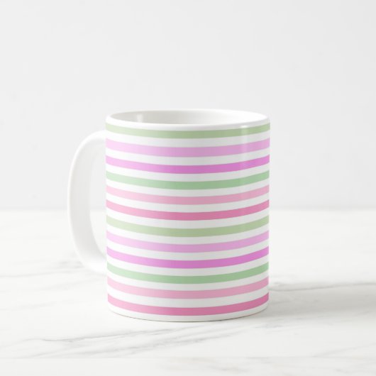 Mug Bandes, rose, vert (Devant gauche)
