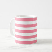 Mug Bandes roses et blanches douces (Devant gauche)