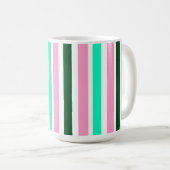 Mug Bandes roses et vertes (Devant droit)