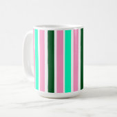 Mug Bandes roses et vertes (Devant gauche)