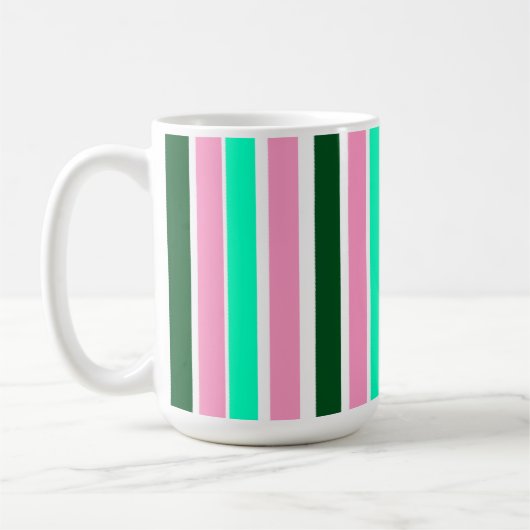 Mug Bandes roses et vertes (Gauche)