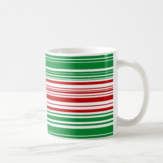 Mug Bandes rouges et vertes (Droite)