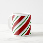 Mug Bandes rouges et vertes (Devant gauche)