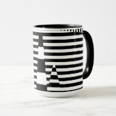 Mug Bandes sur bandes en noir et blanc (Devant droit)