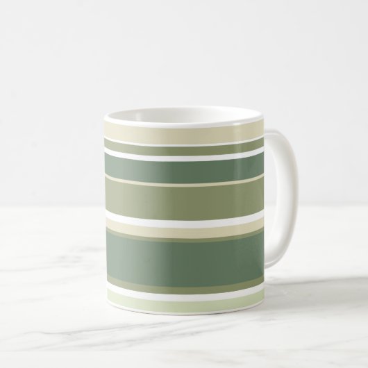 Mug Bandes vert olive (Devant droit)