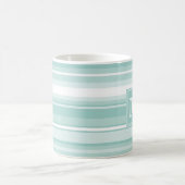 Mug Bandes vertes de menthe monogramme (Centre)