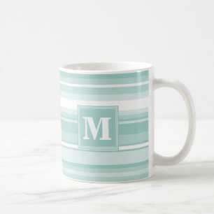 Mug Bandes vertes de menthe monogramme
