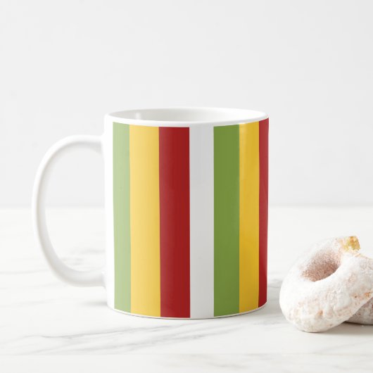 Mug Bandes Vertes Jaunes Rouges (Avec donut)